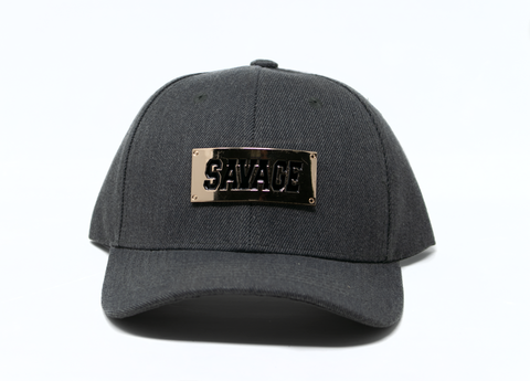 Baseball Cap Gold Savage Plate(adjustable), Dark Grey