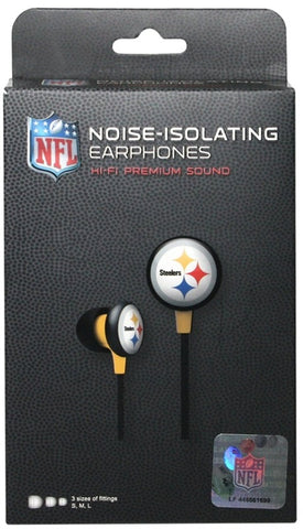 NFL Noise-Isolating Earphones - Pittsburgh Steelers