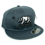 Baseball Cap Fitted - California Republic Bear, Dark Grey L/XL