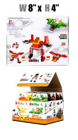 Toys $1.99 - Robot/Vehicle Warriors Building Blocks Asst'd, 10 Pc Disp