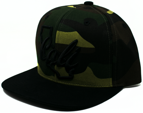 Snapback Cap Cali (State Map), Camo w/Black Bill