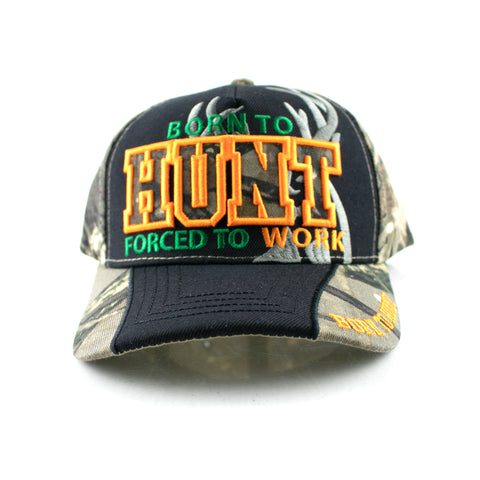 Baseball Cap - Born to Hunt Camo Black