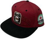 Snapback Cap Cali Brew, Born & Brewed, Maroon w/Black Brim