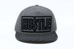 Snapback Cap -  Hustle w/Maze Print Brim, Heather Grey