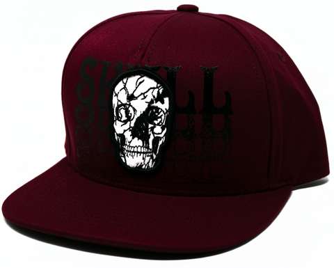 Snapback Cap Cracked Skull, Maroon