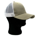 Mesh Trucker Cap - Khaki & White