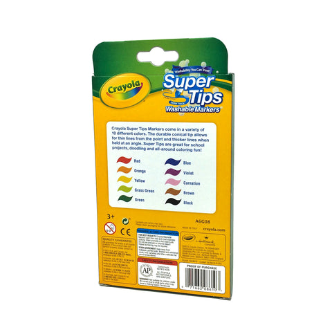 Stationery - Crayola Super Tips Washable Markers, 10 Pk