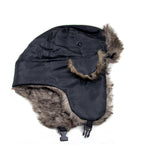 #3571 Trooper Hat - Black w/Faux Fur Lining