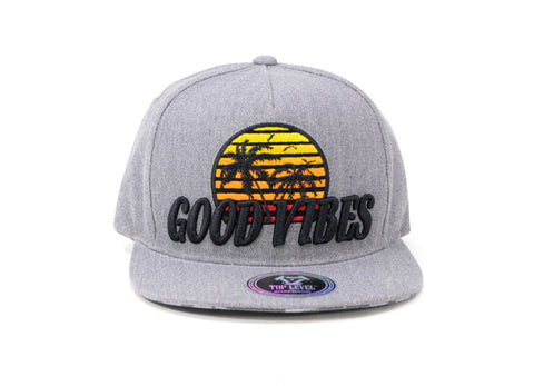 Snapback Cap -  Good Vibes Heather Grey