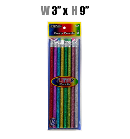Stationery - Metallic Glitter Wood Pencils - 8 pk.