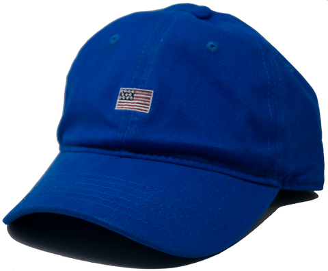 Dad Cap - Flag Patch, Washed Royal Blue