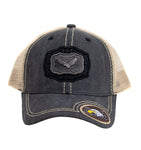 Mesh Metal Eagle Logo Baseball Cap Faded Black