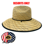 Straw Lifeguard w/USA Stars & Stripes Under Brim (Resorts Only)