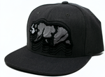 Snapback Cap Cali Bear w/Cali Bear Outlines, Heather Grey