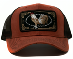 Baseball Cap Western Patch Rooster, Orange