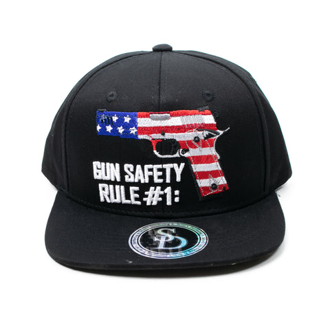 Snapback Gun Safety Rule #1, Black