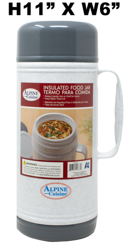 Alpine Cuisine - Thermos 1Liter Grey and Dark Grey Wide Mouth