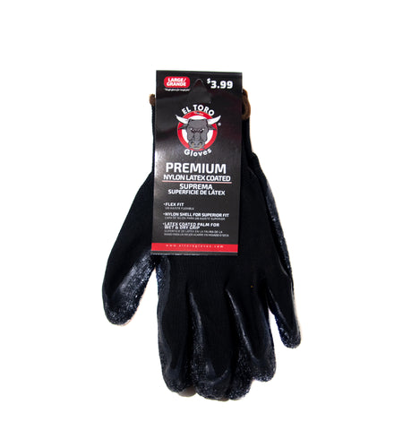 El Toro Gloves - Premium Nylon Latex Coated LG