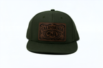 Snapback Cap California Leather Patch, Olive