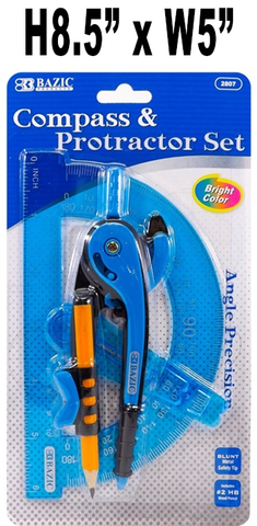 Stationery - Compass & Protractor Set