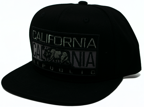Snapback Cap California California Republic, Black