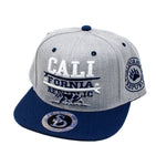 Snapback Cap - Cali Fornia Republic, Light Grey w/Navy Brim