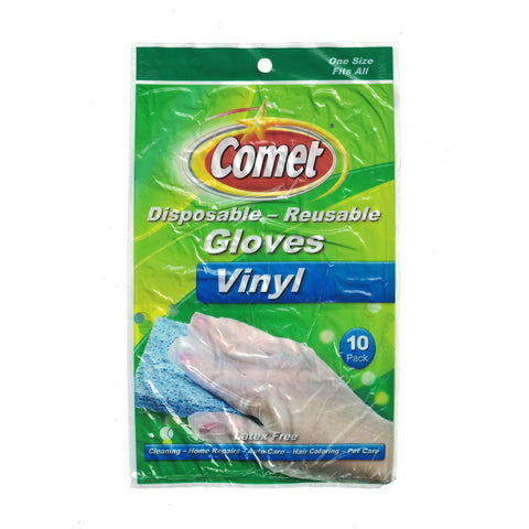 00194 - Comet Disposable - Reusable Vinyl Gloves - 10 pk.