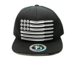 Snapback Cap -  Bullet Flag, Black