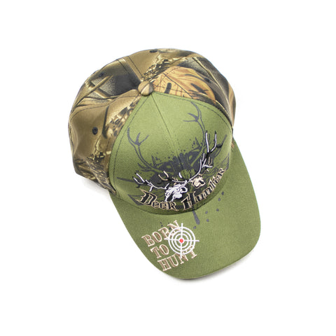 Baseball Cap - Born to Hunt Deer Hunter Green Camo