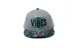 Snapback Cap -  Good Vibes Only, Heather Grey w/Tropical Bill