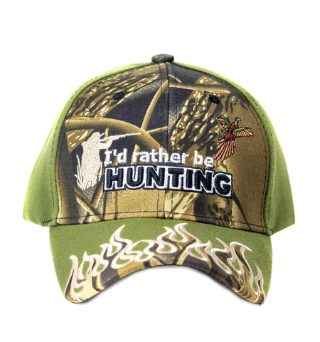 Baseball Cap - I'd Rather be Hunting, Green