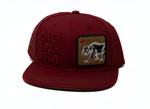 Snapback Cap California Square Bear Patch, Burgundy