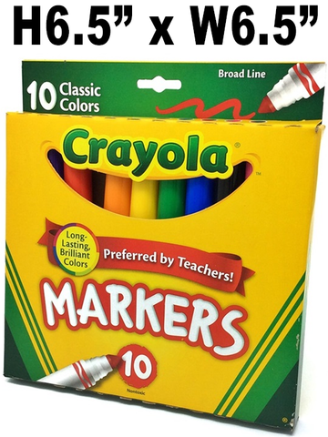 Stationery - Crayola Classic Colors Broad Line Markers, 10 Pk