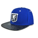 Snapback Baseball Cap Stacy Adams, Blue with Snake Skin Visor