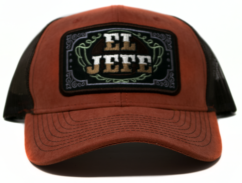 Baseball Cap Western Patch El Jefe, Orange