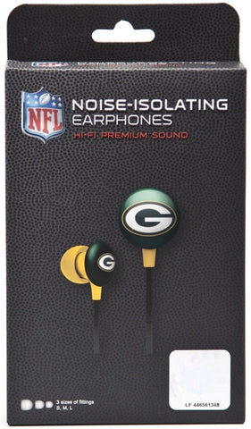 NFL Noise-Isolating Earphones - Green Bay Packers