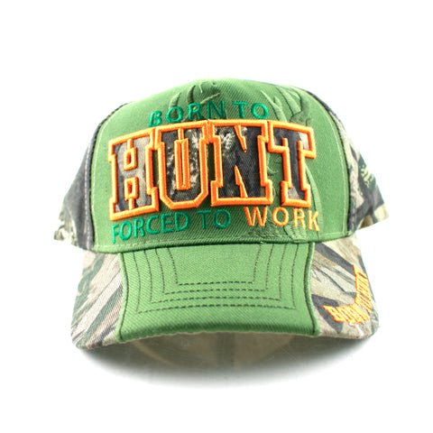 Baseball Cap - Born to Hunt Camo Olive