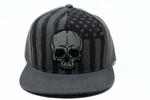 Snapback Cap Skull Flag, Gray