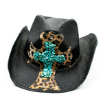 Peter Grimm Black W/ Turquoise & Cheetah Cross