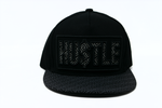 Snapback Cap -  Hustle w/Maze Print Brim, Black