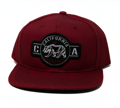 Snapback Cap C California A Patch, Burgundy