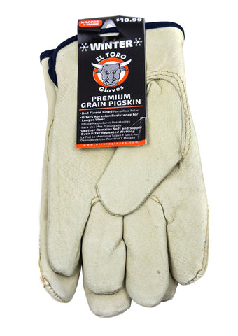 El Toro Gloves - Lined Premium Grain Pigskin XL
