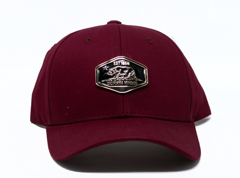 Baseball Cap Est 1850 Gold Plate(adjustable), Burgundy