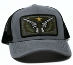 Baseball Cap Western Patch Revolver, Grey