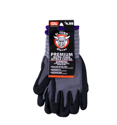El Toro Gloves - Premium Micro-Foam Nitrile Ctd. SM