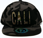 Snapback Cap - Cali California Republic Flag, Black Camo