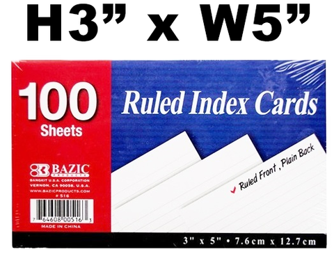 Stationery - Index Cards (3' x 5')