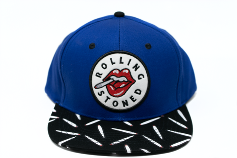 Snapback Cap Rolling Stoned Blue w/Black Brim