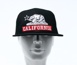 Snapback Cap - California Red Banner, Black