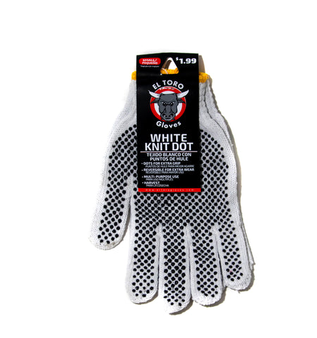 El Toro Gloves - White Knit Dot SM